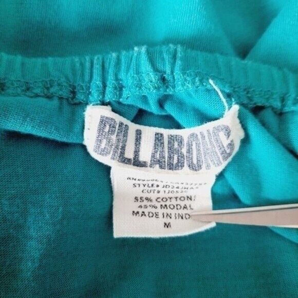 BILLABONG Tank Top Tunic Ruffle Neckline Blue Sz M Flawed - Picture 8 of 9